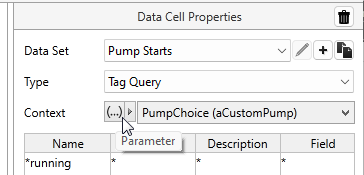 Data cell properties allow you to name and define a set of data points to chart.