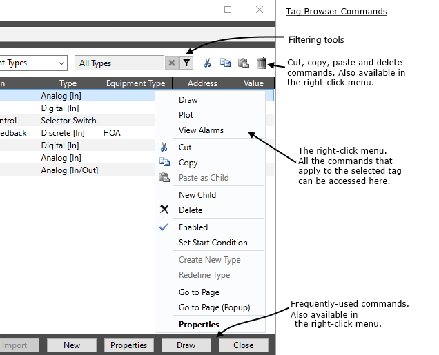 Tag Browser Commands